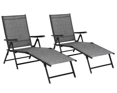 Patio Lounge Chair Patio Chaise Lounges Patio  Folding Lounge Chairs For Outside Patio Pool Beach Yard with Adjustable Reclining Lounge Chairs Set Of