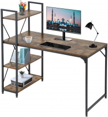 Computer Desk with Bookshelf Gaming Desk Office Desk Extra Large 48”x 24” Writing Student Girl Kids Study Desk Simple Modern Ergonomic Table