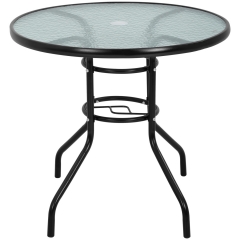 Dining Bistro Table furniture outdoor patio coffee small balcony end outside console umbrella hole Tempered Glass Conversation All Weather Clearance B