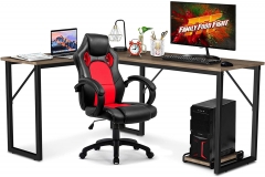 L-Shaped Desk Table Office Desk Corner Computer Desk 56’’ L Shaped Gaming Work Study Writing Desk for Small Spaces PC Laptop Table for Home Office Bed