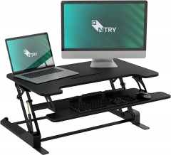 Standing Desk Converter 36" for Standing or Sitting, Height Adjustable Stand Up Computer Desk Riser, Black