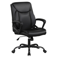 Home Office Chair Ergonomic Desk Chair PU Leather Task Chair Executive Rolling Swivel Mid Back Computer Chair with Lumbar Support Armrest Adjustable