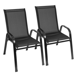 Stackable Patio Chairs Patio Chairs Patio Dining Chairs Outdoor Chair Patio Chairs Set Of 2 Clearance With Breathable Fabric And Metal Frame