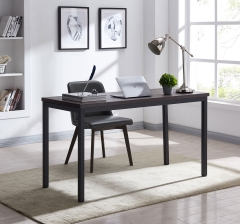 55" Industrial Computer Desk Writing Desk Home Office Desk PC Laptop Table Simple Study Table Dining Table Easy to Assemble Black Metal Frame Espresso