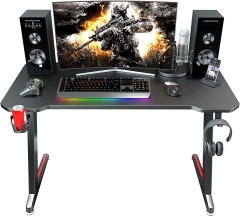 Gaming Desk Z-Shaped More Structure Stable 47" Computer Desk, Ergonomic Racing Style Table for Home Office, Games, Study, Writing