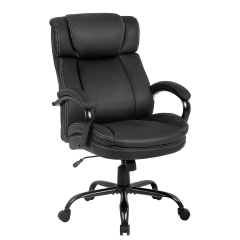 Big and Tall Office Chair 500lbs Wide Seat Ergonomic PU Leather Desk Chair Adjustable Rolling Swivel Executive Computer Chair with Lumbar Support Head