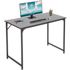 Computer Desk Home Office Desk 40 inches Gaming Desk Multi-Function Writing Table Student Art Modern Simple Style PC Wood Metal Desk Workstation Black