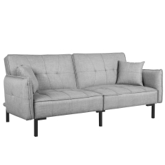 couch futon sofa bed sleeper floor convertible small rooms grey fabric reclining folding loveseat modern daybed office room apartment studio