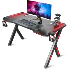 47"Gaming Desk RGB Gaming Desk Gaming Table Gaming Desk with led Lights RGB Desk, Black