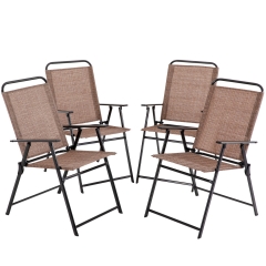 Patio Sling Chairs Outdoor Folding Chairs Patio Dining Chairs Patio Chair Patio Chairs Set Of 4 Clearance Portable Chair Brown Beach Lawn