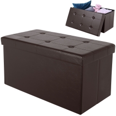 Storage stool，foldable storage chest，collapsible storage with Memory Foam Padded Seat，ideal for an entryway, living room, family room, or bedroom，conv