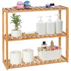 bamboo bathroom shelves, 3-Tier Adjustable Layer Rack, Bathroom Towel Shelf, Utility Storage Shelf Rack, Wall Mounted Organizer shelf