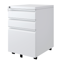 3 Drawer Mobile File Cabinet with Lock, Under Desk Metal Filing Cabinet for Legal/Letter/A4 File, Fully Assembled Except Wheels