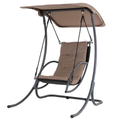 Patio Swing Outdoor Swing Chair Patio Swing With Canopy Patio Gliders Porch Swing With Stand Canopy & Cushion Hanging Lounge Chair For Indoor/Outdoor