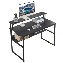 47’’Computer Desk, Office Desk with Shelves and Storage, Craft Desk, Study Writing Table for Home Office, Black