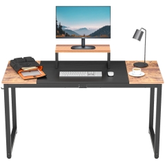 Computer desk with Monitor Riser Writing Large Table Home Office Hook Modern Student Study Desk with Stable Structure, Nature
