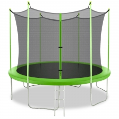 12FT Trampoline for kids trampoline with enclosure kids trampoline indoor trampoline for kids workout trampoline for adults, Green