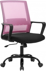 BestOffice Home Office Chair Ergonomic Desk Chair Swivel Rolling Computer Chair Executive Lumbar Support Task Mesh Chair Adjustable Stool(Pink)