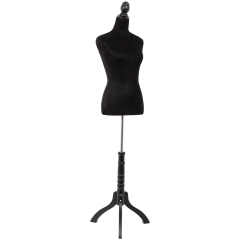 Female Mannequin Torso Sewing Mannequin Dress Form Mannequin Body 59-67 Inch Adjustable Dress Mannequin With Stand Wood Base , Black