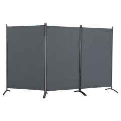 Privacy Screen Room Divider 3-Panel 5.9FT Steel Frame Portable Dividers for Bedroom ,Office,Dining Room,Living Room(Grey)