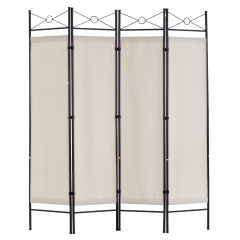 Privacy Screen Room Divider 4-Panel 5.9FT Steel Frame Portable Dividers for Bedroom ,Office,Dining Room,Living Room(Beige)