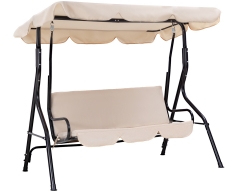 Outdoor Swing Patio Swing With Canopy Backyard Outdoor Swing Chair With Removable Cushions Adjustable Tilt Canopy Comfortable Armrests Stable Frame