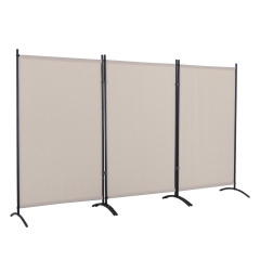 Privacy Screen Room Divider 3-Panel 5.9FT Steel Frame Portable Dividers for Bedroom ,Office,Dining Room,Living Room(Beige)