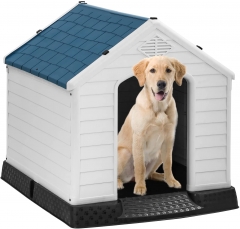 Indoor Outdoor Dog House Big Dog House Plastic Dog Houses for Small Medium Large Dogs 32 Inch High All Weather Dog House with Base Support for Winter