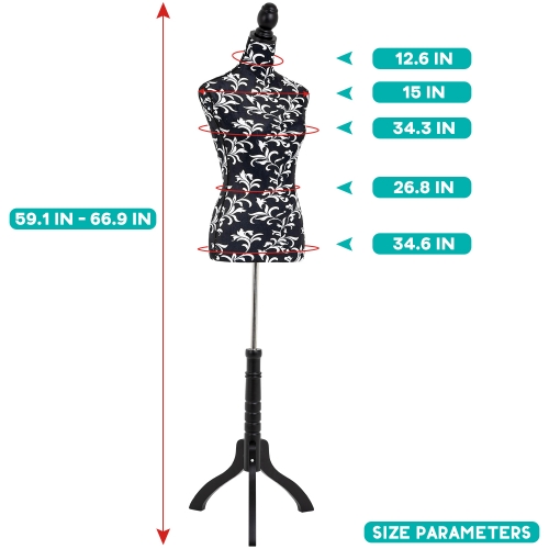 Female Mannequin Torso Sewing Mannequin Dress Form Mannequin Body 59-67  Inch Adjustable Dress Mannequin With Stand Wood Base For Sewing  Counter,Mannequins & Dress Forms
