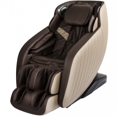 Full Body Massage Chair Zero Gravity SL-Track Stretch Recliner with 3D Speaker Built-In Heat Therapy Foot Roller Airbag Massage System, Brown