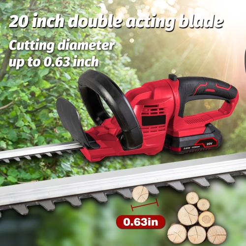 Cordless Hedge Trimmer, 20V Bush Trimmer 20-Inch Dual-Action Blades 5.5-lb  Lightweight & Powerful Battery and Fast Charger,Tools