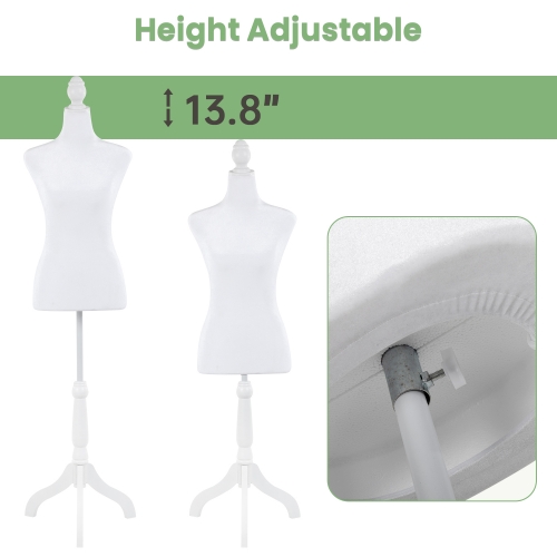  Dress Form Mannequin Body, Dress Mannequin with Stand,  Manequins Body Female Display Body 49.6-63.4 Inch Height Adjustable,  Manikin Body for Clothing Display Sewing Photographing (Green) : Arts,  Crafts & Sewing