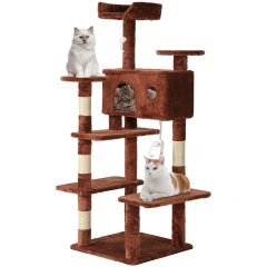 BestPet 54in Cat Tree Tower with Cat Scratching Post ,Multi-Level Cat Condo Cat Tree, Brown