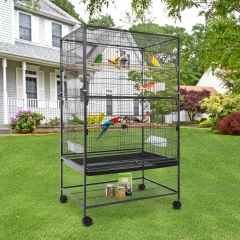 BestPet 53-Inch Wrought Iron Large Flight King Bird Cage for Parakeets,Large Parrot Parakeet Cage Birdcages with Rolling Stand for African Grey Parrot