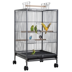 BestPet 35-Inch Wrought Iron Bird Cage with Play Open Top and Rolling Stand,Large Parrot Cage  Bird Cages for Parakeets,Cockatiel, Canary, Finch, Love