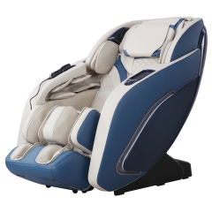 Zero Gravity Full Body Massage Chair SL-Track Recliner with Built-In Heat Therapy Foot Roller ,Smart Voice Controller,Bluetooth Speaker,Blue