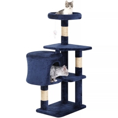 BestPet Cat Tree 36 inch Tall Scratching Toy Activity Centre Cat Tower Cat Condo Multi-Level Furniture Scratching Posts, Navy Blue