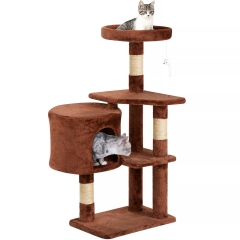 BestPet Cat Tree 36 inch Tall Scratching Toy Activity Centre Cat Tower Cat Condo Multi-Level Furniture Scratching Posts, Brown