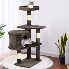 Cat Tree 36 inch Tall Scratching Toy Activity Centre Cat Tower Cat Condo Multi-Level Furniture Scratching Posts for Indoor Cats, Dark Gray