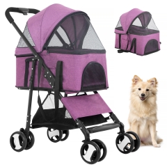BestPet Pet Stroller Premium 3-in-1 Multifunction Dog Cat Jogger Stroller for Medium Small Dogs Cats Folding Lightweight Travel Stroller