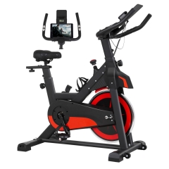 Exercise Bike Indoor Cycling Bike Stationary Fitness Training Bike with Comfortable Seat Cushion Resistance Cup Holder LCD Monitor Workout bike, Black