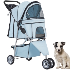 BestPet 3 Wheels Pet Stroller Dog Stroller Cat Cage Jogger Stroller Cats Travel Folding Carrier Waterproof Puppy Stroller with Cup Holder & Removable