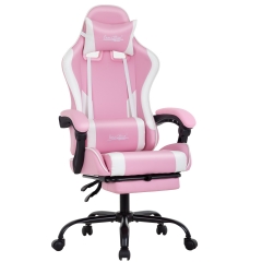 PC Gaming Chair Ergonomic Office Chair Racing Computer Chair with Lumbar Support and Footrest Adjustable Gamer Chair Reclining Desk Chair for Girls