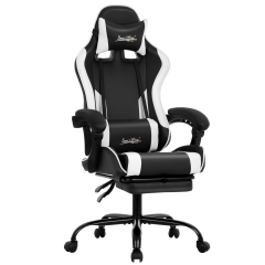 Gaming Chair Office Chair Desk Chair with Footrest Lumbar Support Headrest Armrest Task Rolling Swivel Ergonomic E-Sports Adjustable PC Gamer Chair