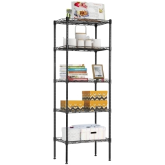 5-Tier Adjustable Shelves Wire Shelves Metal Shelf Heavy Duty Storage Shelving Unit for Small Places Kitchen 16.7" L×11.8" W×47.6" H, Black