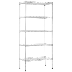 5 Tier Storage Shelves Commercial NSF-Certified Metal Storage Shelf Adjustable Rack Wire Shelving Unit 750Lbs Capacity 21.5" L x 11.6" W x 47.6" H