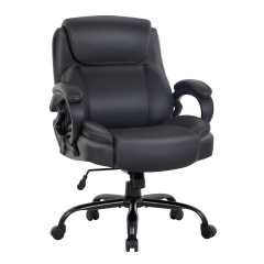 Big and Tall Office Chair 400lbs Wide Seat Ergonomic Desk Chair with Lumbar Support Arms High Back PU Leather Executive Task Computer Chair for Back