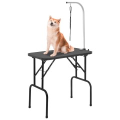 32'' Pet Dog Grooming Table for Medium Small Dogs Cats Foldable Adjustable Height  Home Pet Bathing Station Portable Drying Table with Arm /Noose