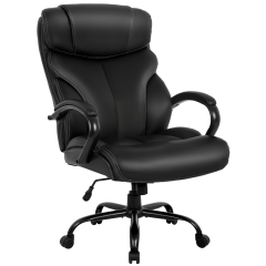 Office Chair Big and Tall 500lbs Wide Seat Desk Chair with Lumbar Support Arms High Back PU Leather Executive Task Ergonomic Computer Chair for Back