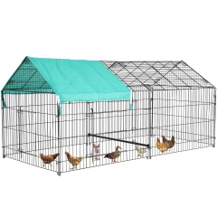 BestPet 87”×41” Large Metal Chicken Coop,Walk-in Poultry Cage Chicken Run Outdoor Duck Coop Chicken Pen Pet Playpen w/Door & Cover Rabbit Enclosure